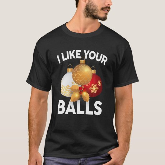 T-shirt Drôle Noël Dit J'Aime Vos Balls Famille X (Devant)