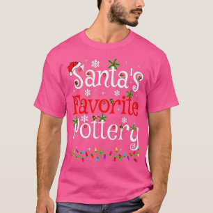 T-shirt Drôle Noël Éclairage Santas Poterie Préférée Chris
