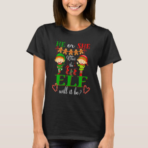 T-shirt Drôle Noël Genre Révéler Garçon Fille Elf Baby Sh