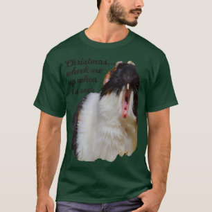 T-shirt Drôle Noël Guinéen Cochon Dit Wheek Me Up quand il