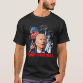 T-shirt Drôle Noël Joe Biden Joyeux Noël Funny 4E De (Devant)