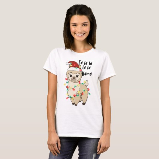 T-shirt Drôle Noël Llama (Devant entier)