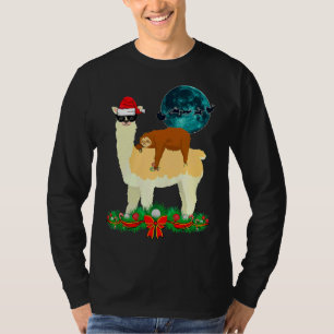 T-shirt Drôle Noël Llama couchant