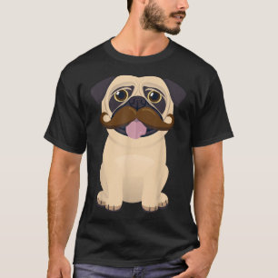 T-shirt Drôle Noël Noël Noël Carlin Chien Mustache Costume