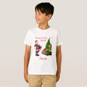 T-shirt Drôle Noël Père Noël Elf Nom de l'enfant (Devant entier)