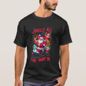T-shirt Drôle Noël Père Noël Runner Costume Marat (Devant)