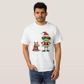 T-shirt Drôle Noël Reindeer et Max Pixel Art Tee | (Devant entier)