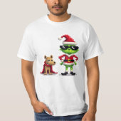 T-shirt Drôle Noël Reindeer et Max Pixel Art Tee | (Devant)