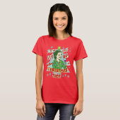 T-shirt Drôle Noël Rétro Boire Humour Femme Lit Up (Devant entier)