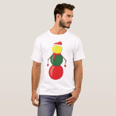 T-shirt Drôle Noël Snooker Balls Snowman (Devant entier)