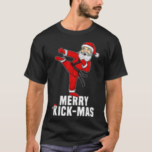T-shirt Drôle Noël Taekwondo Père Noël Merry Kickmas