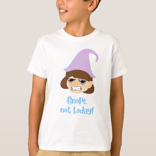 T-shirt Drôle Non Pas Aujourd'Hui Texte Grumpy Gnome Face (Devant)