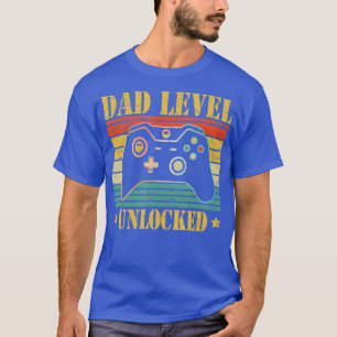 T-shirt Drôle Nouveau Niveau Papa Déverrouillé Jeu Tee Jeu