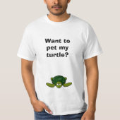 T-shirt Drôle nouveauté Été Fun VEUX PET MON T-S TURTLE (Devant)