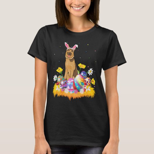 T-shirt Drôle Oeuf de Pâques Belge Malinois Chien Pâques S (Devant)