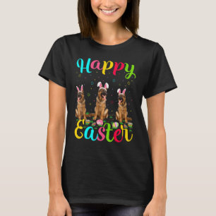 T-shirt Drôle Oeuf de Pâques lapin berger allemand Chien H