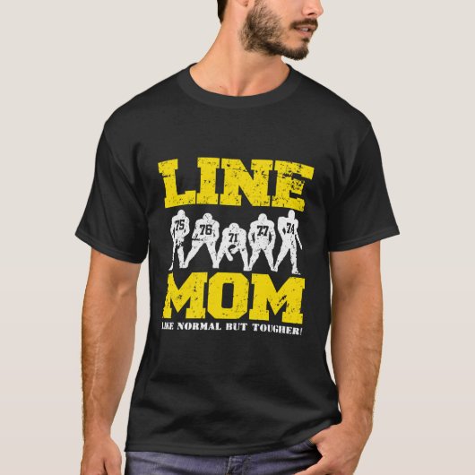 T-shirt Drôle Offensive Football Lineman Line Maman (Devant)