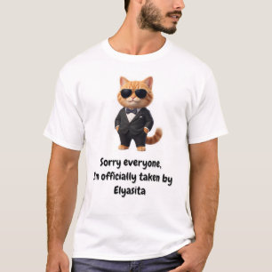 T-shirt drôle "Officiellement pris par" pour chat