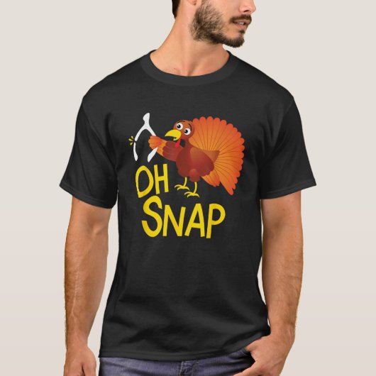 T-shirt Drôle Oh Snap Thanksgiving Turkey mignon Wishbone (Devant)