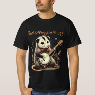 T-shirt Drôle Opossum Jouer Banjo Shirt