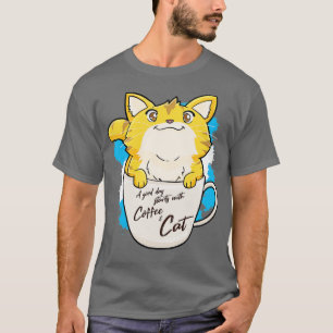T-shirt Drôle Orange Cat Café Mug Amoureux des chats Idée 
