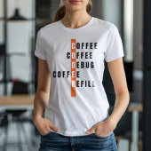 T-shirt Drôle Orange Programmer Café Débogage Reremplissag