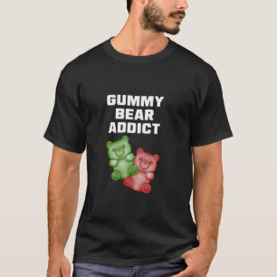 T-shirt Drôle Ours Gummy Addict Candy Lover Long Sleeve T
