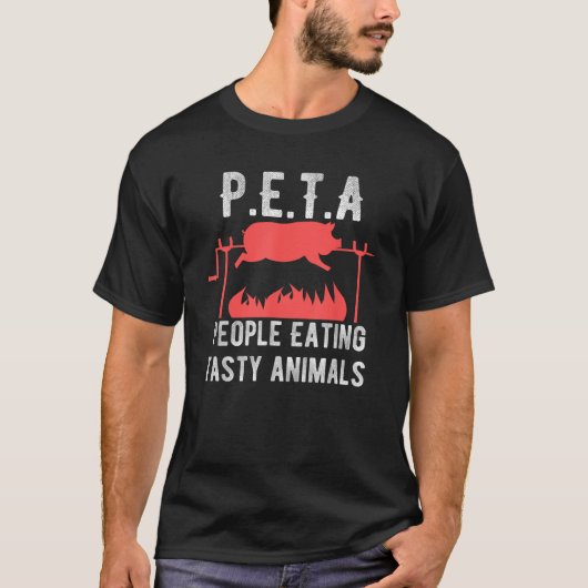 T-shirt Drôle P E T A Gens Manger Des Animaux Savoureux BB (Devant)
