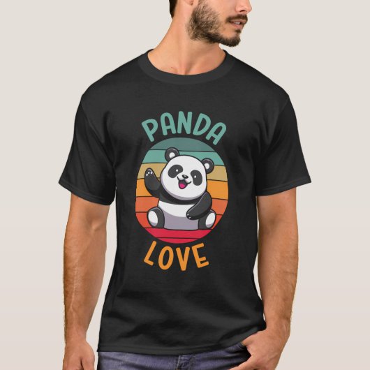 T-shirt Drôle Panda Bear Panda Love Boys (Devant)