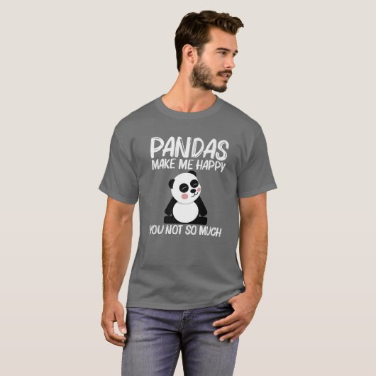 T-shirt Drôle Panda Design Pour Hommes Femmes Ours Blanc N (Devant entier)