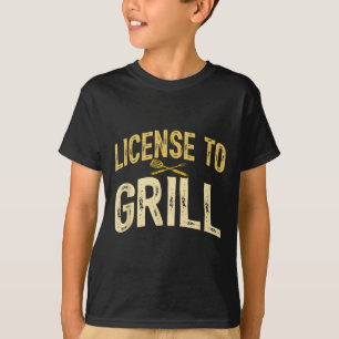 T-shirt Drôle Papa Aime Le Barbecue Permis De Griller La V
