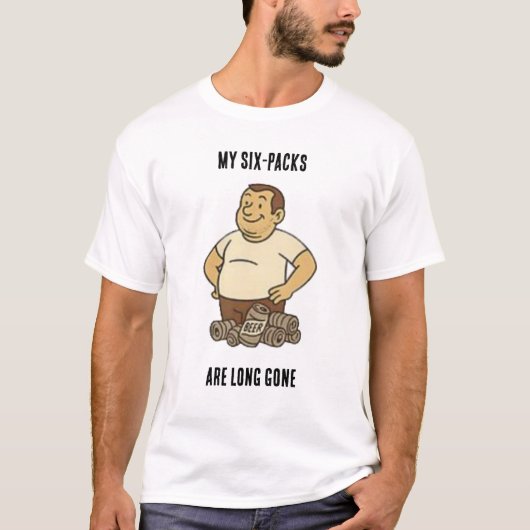 T-shirt Drôle Papa Bod design - "Mes Six Packs Sont Longue (Devant)