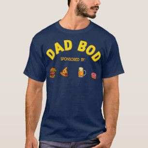 T-shirt Drôle Papa Bod Sponsorisé Par Burgers Pizza Bière