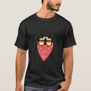 T-shirt Drôle Papa Chat Birman Mignon Lunettes de soleil B