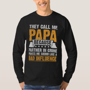 T-shirt Drôle Papa Papi Papaw Papi Papi Papaw De Grand-Enf