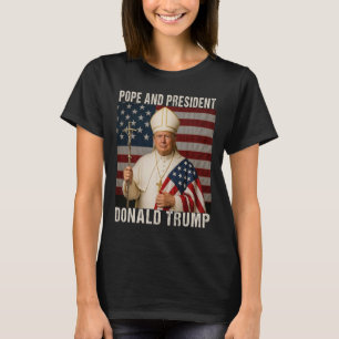 T-shirt Drôle Pape Trump Et Président Donald Trump