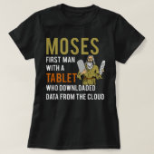 T-shirt Drôle Pâque Juive Moïse Tablet Données Cloud Comp (Design devant)