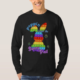 T-shirt Drôle Pâques Poppin Descendre Le Sentier Du Lapin 