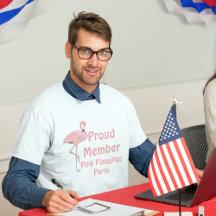 Drôle Parodie Politique Parti Flamant rose Rose