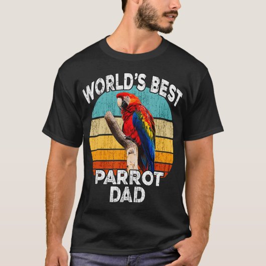 T-shirt Drôle Parrot Papa - Worlds Best Parrot Papa - (Devant)