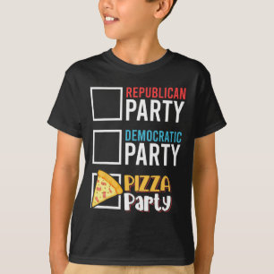T-shirt Drôle Parti Républicain Parti Démocrate Pizza Part