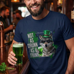 T-shirt Drôle Pas Aussi Ivre Loup Saint-Patrick Hommes