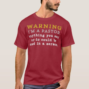 T-shirt Drôle Pastor Sermon Ministre Christian Gift