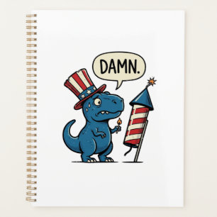T-shirt drôle patriotique T-Rex feu d'artifice Des