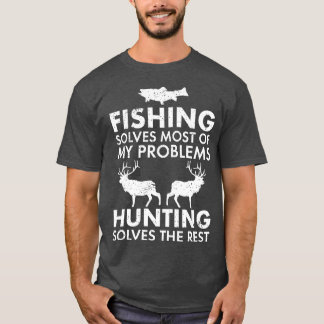 T-shirt Drôle Pêche Et Chasse Cadeau Noël Humour Hun