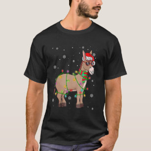 T-shirt Drôle Père Noël âne lumières de Noël âne Noël âne