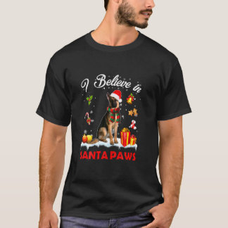 T-shirt Drôle Père Noël Berger Allemand Claus Chien Noël D