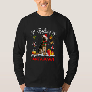 T-shirt Drôle Père Noël Berger Allemand Claus Chien Noël D