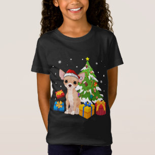 T-Shirt Drôle Père Noël Chihuahua Chien Cadeaux d'arbre de
