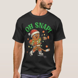 T-shirt Drôle Père Noël Cookie de Noël pain d'épice hockey